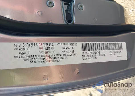 2013 Chrysler 300 Motown z USA, uszkodzony, nr VIN 2C3CCAAG1DH599342